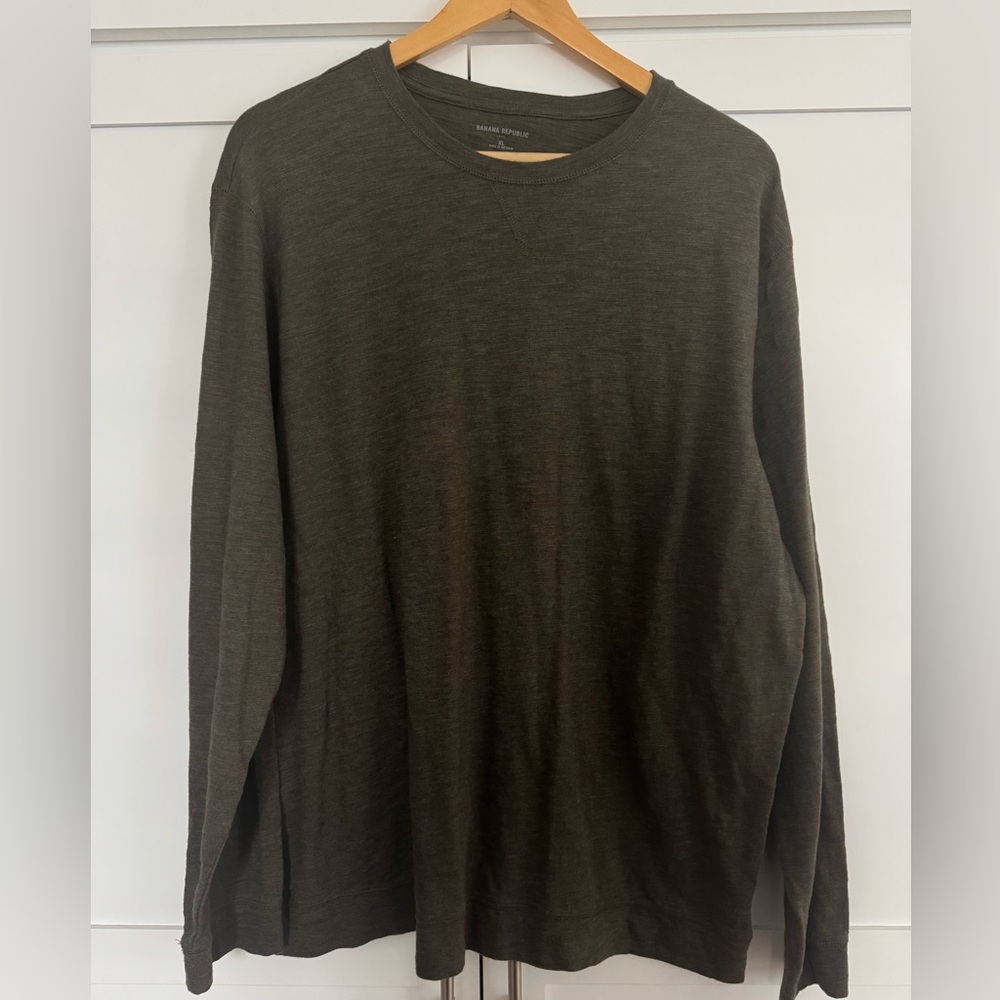 Banana Republic Dark Olive Long Sleeve Tee Mens XL